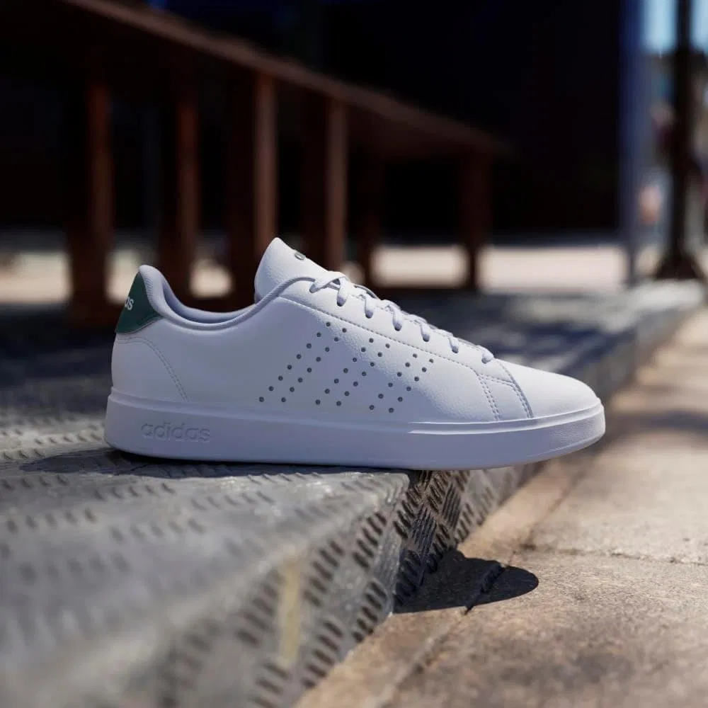 Кроссовки Adidas Unisex Advantage 2.0, Cloud White Core Black Green — фото 3