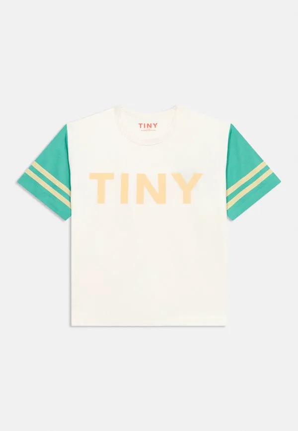 Футболка унисекс с принтом в полоску и логотипом Tinycottons, Off-White — фото 3