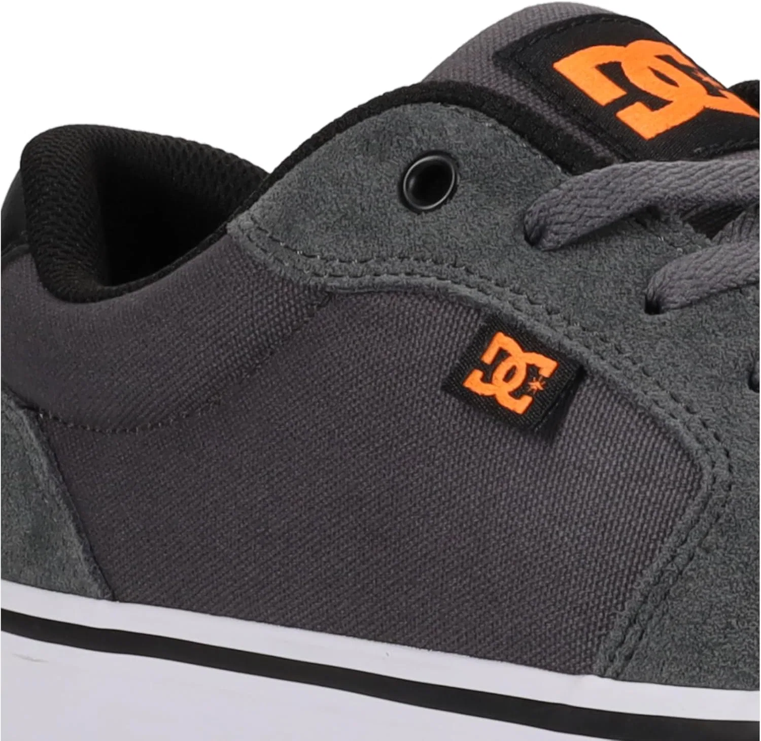 Мужские скейтбордные кроссовки DC Shoes Anvil, Grey / Black / Orange — фото 2