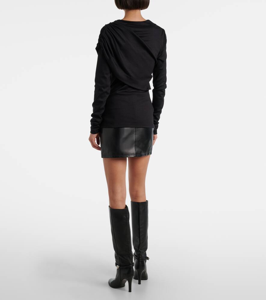 Асимметричный топ из вирджинской шерсти Isabel Marant, Black — фото 3