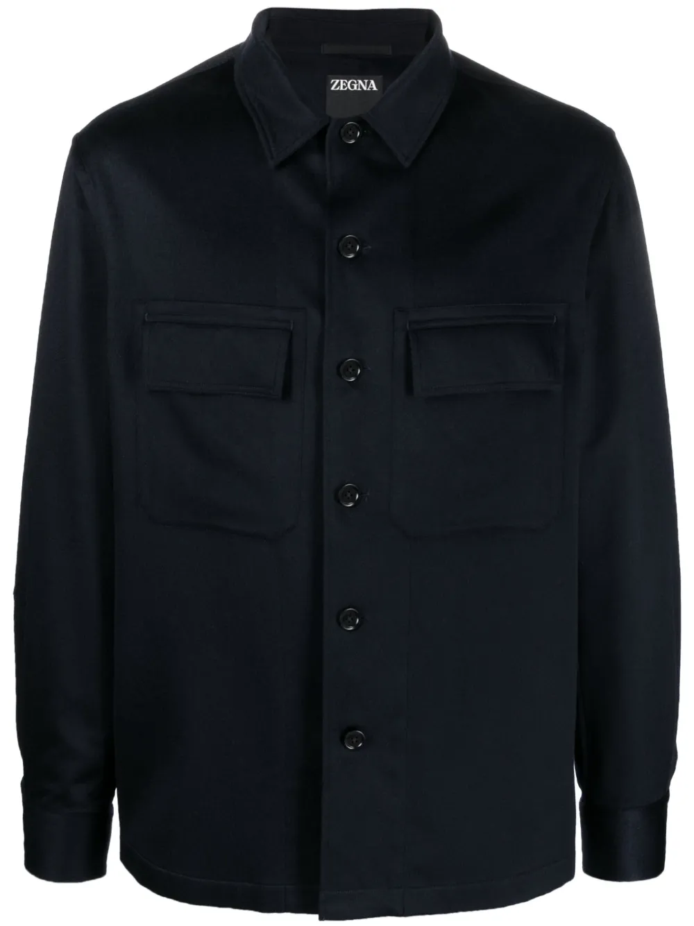 

Кашемировая куртка-рубашка на пуговицах Zegna, синий