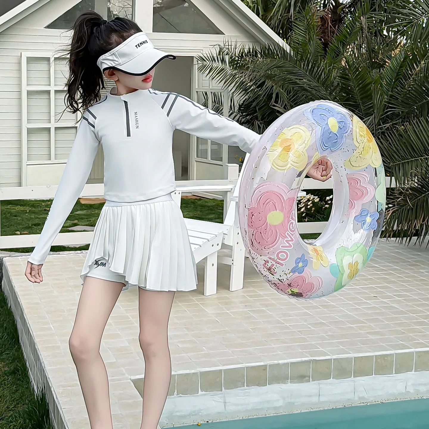 Купальный костюм для девочек Disney Kids Swimwear Thin Stretch белый — фото 4