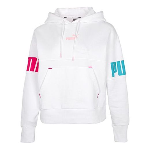 

Свитер contrasting colors alphabet logo pattern loose hoodie white Puma, белый