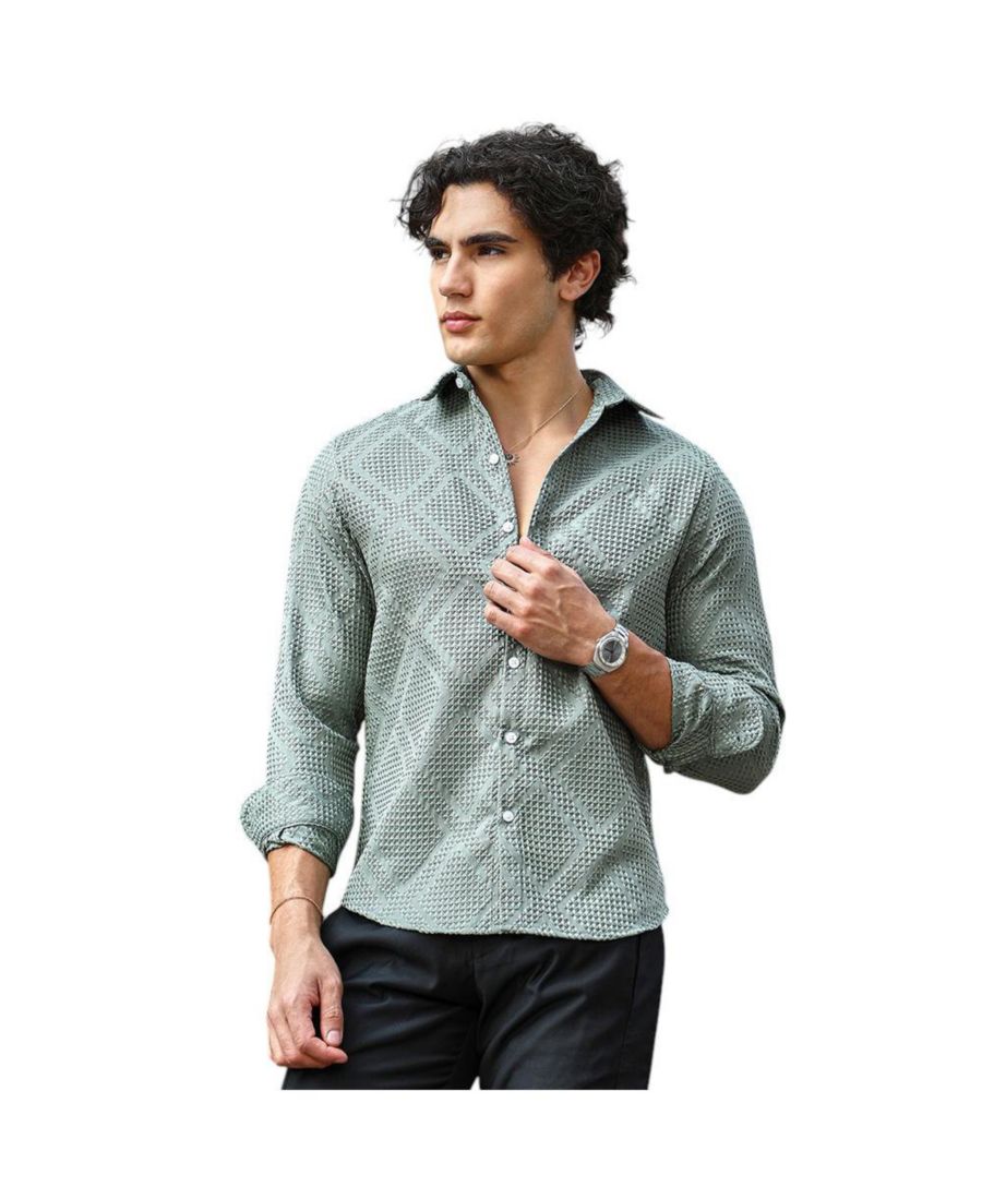 

Мужская рубашка Shard-Tactile цвета шалфея Campus Sutra, Green