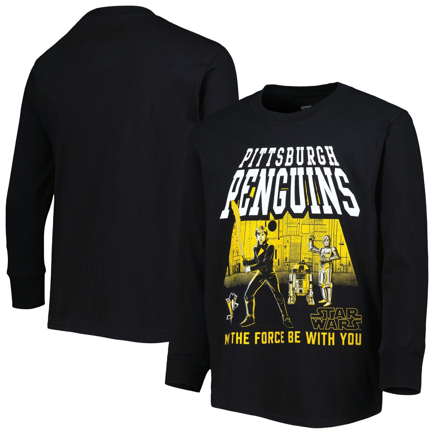 

Молодежная черная футболка с длинными рукавами Pittsburgh Penguins Star Wars The Force Outerstuff, Черный, Молодежная черная футболка с длинными рукавами Pittsburgh Penguins Star Wars The Force Outerstuff