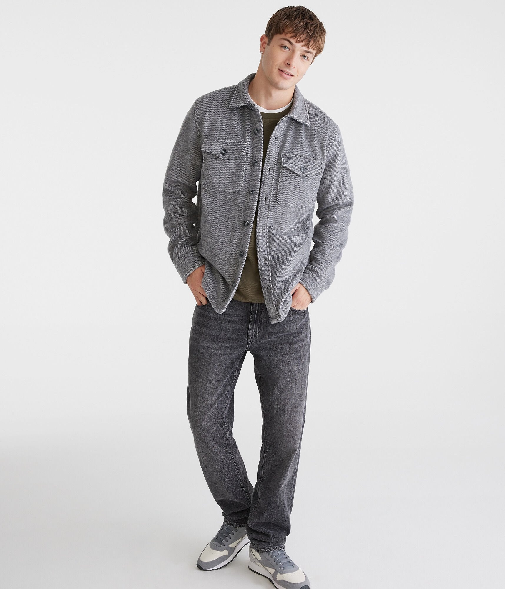 

Aeropostale фланелевая рубашка без подкладки, темно-серый