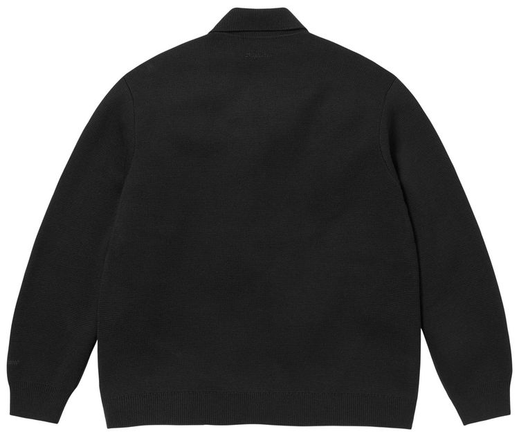 Кардиган Supreme из замши с заклепками и застежкой на молнию, черный — фото 2