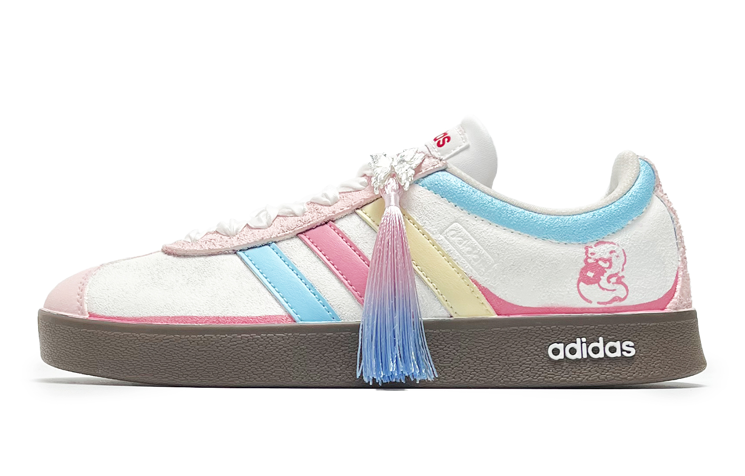 

Adidas Вл Корт Классик нескользящие устойчивые к истиранию низкие скейтбордские кроссовки унисекс розовые - розовый, цвет Pink