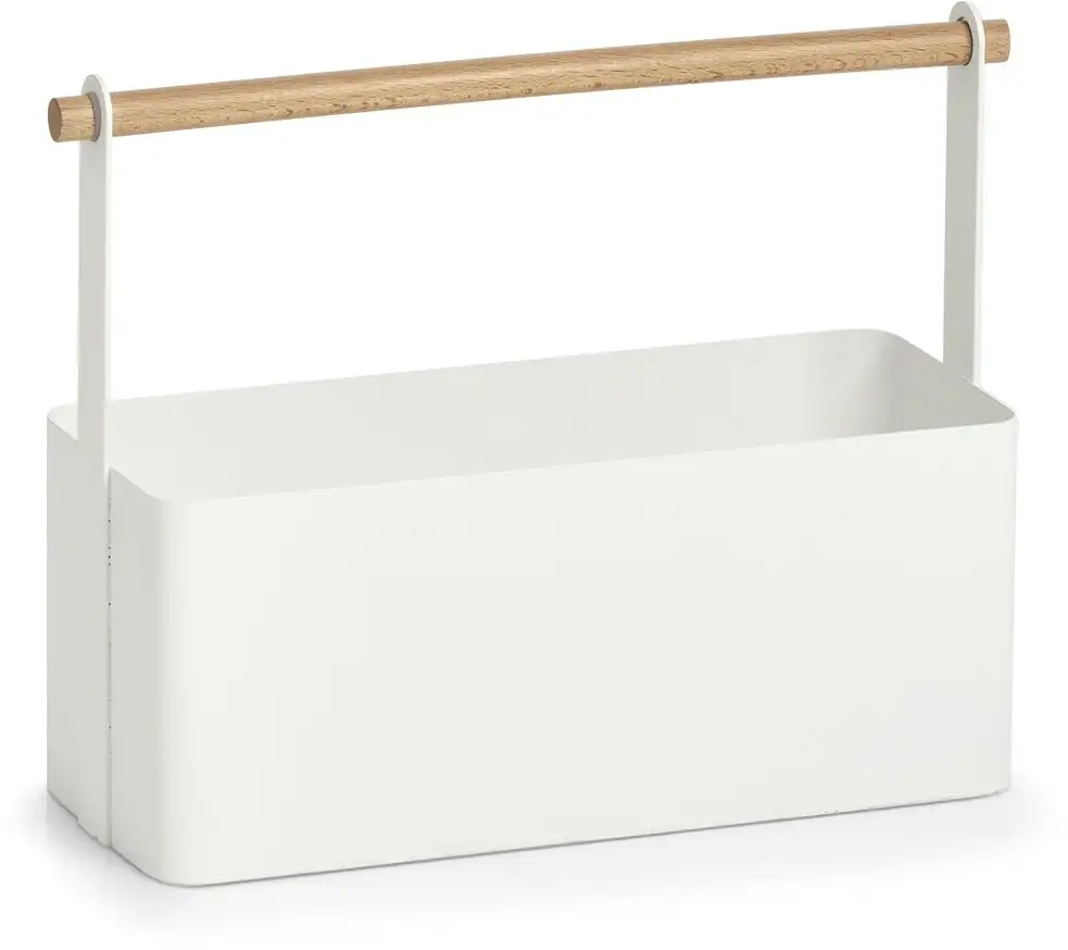 

Zeller Present Organizer, (1 шт.), корзина для хранения с несущей рамой из бука, в скандинавском дизайне 12х24х31,5 см, белый