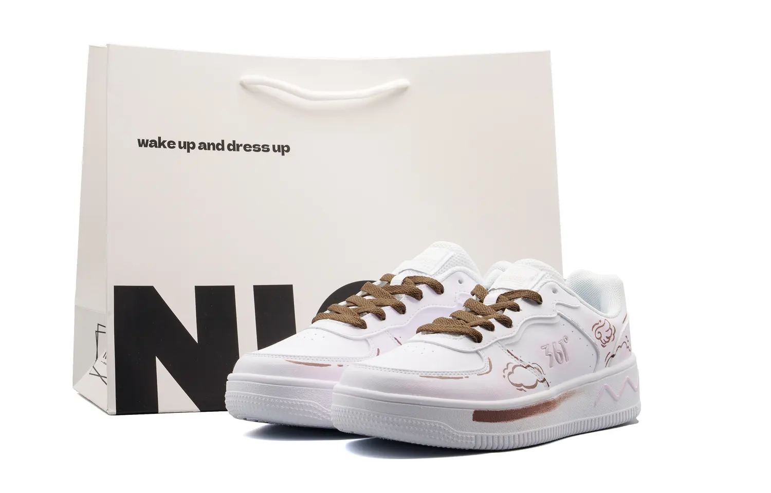 

Кроссовки для скейтбординга Air Force 1 Slip Resistant Abrasion Resistant Low top Unisex 361°, белый