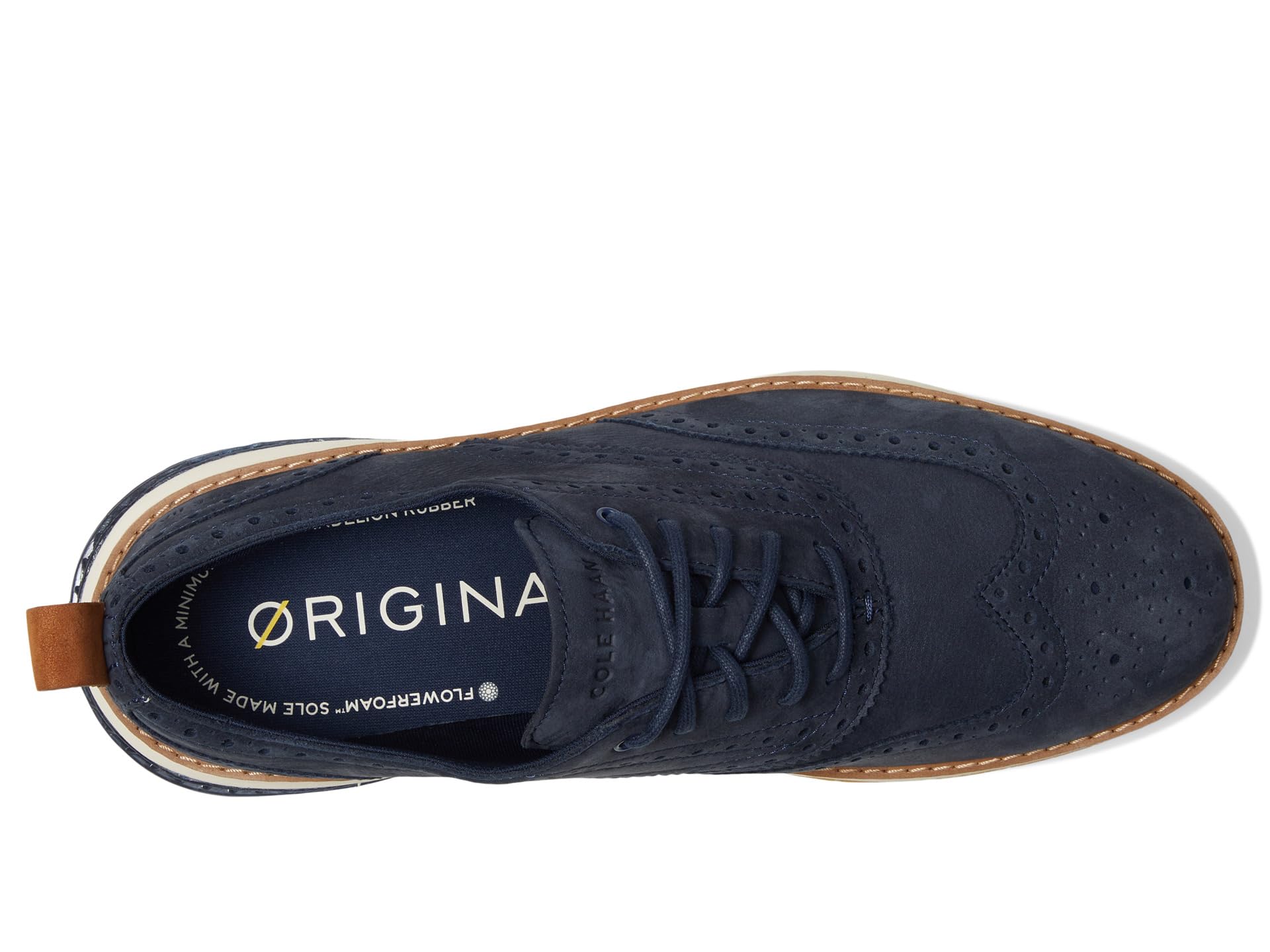 Оксфорды Cole Haan Original Grand Energy Weave Wing Tip Oxford, цвет Navy Blazer Nubuck/Ivory — фото 2