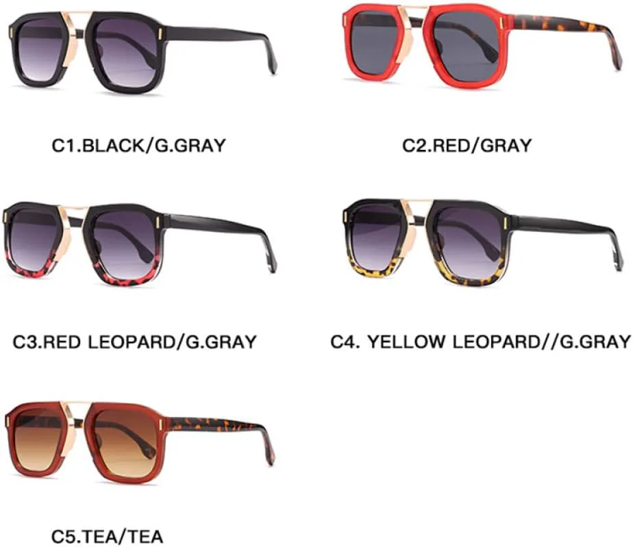 

Винтажные солнцезащитные очки в крупной оправе для мужчин и женщин, металлические, с одинарным градиентом, защита от УФ-излучения UV400 LANGSER, Black Double Grey