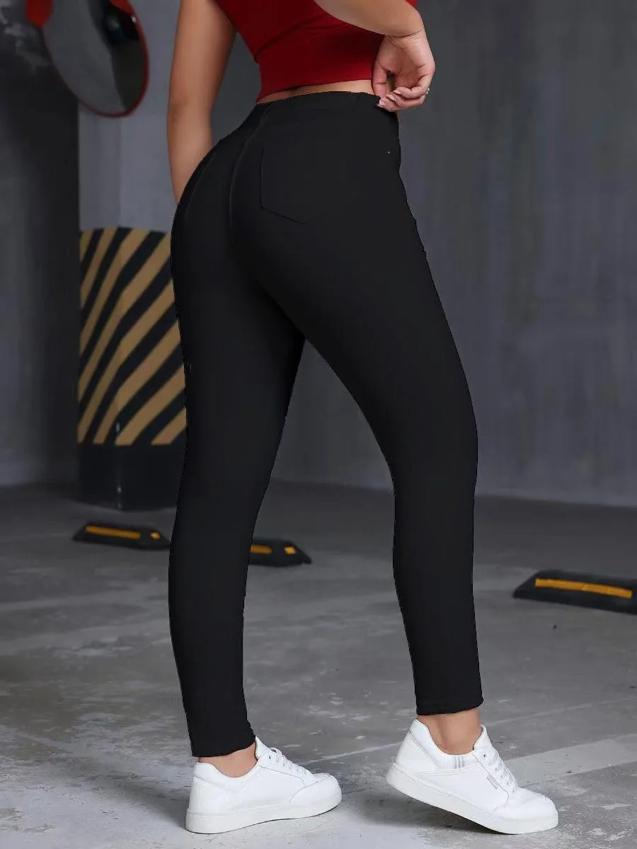 Женские джинсы Skinny Fit с вышивкой и карманами — фото 4