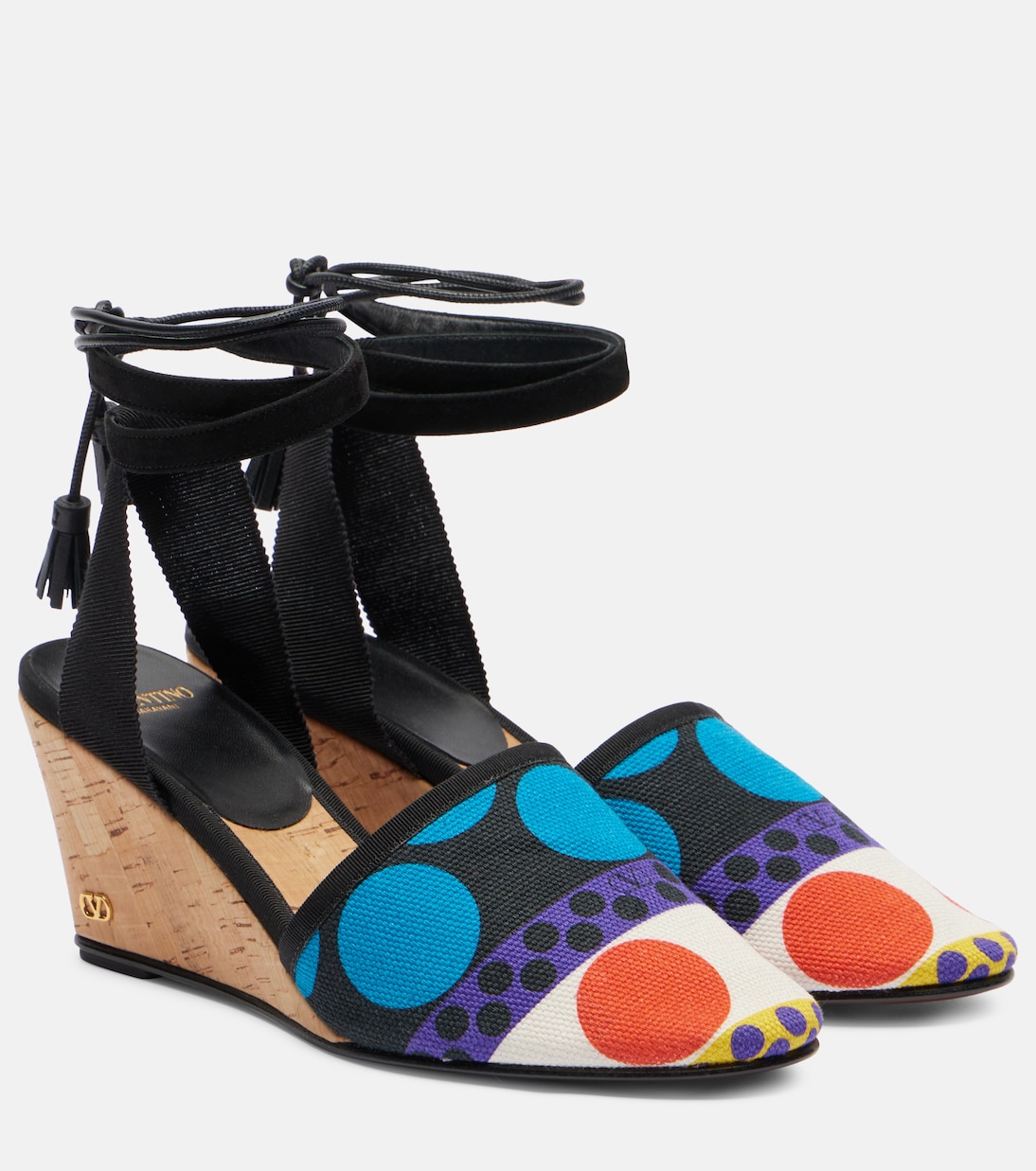 Ла Круизетт принтованные эспадрильи на клиновидной подошве Valentino Garavani, Multicolor/Nero