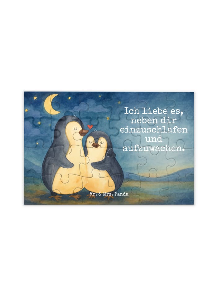 

Mr. & Mrs. Panda Дизайн пазла «Пингвины засыпают» с надписью белого цвета