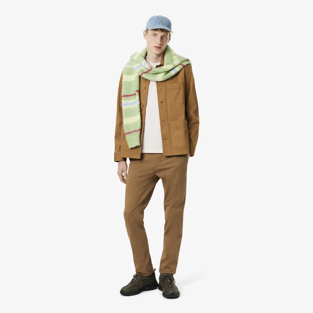 Мужские твиловые чиносы коричневые от Lacoste — фото 4