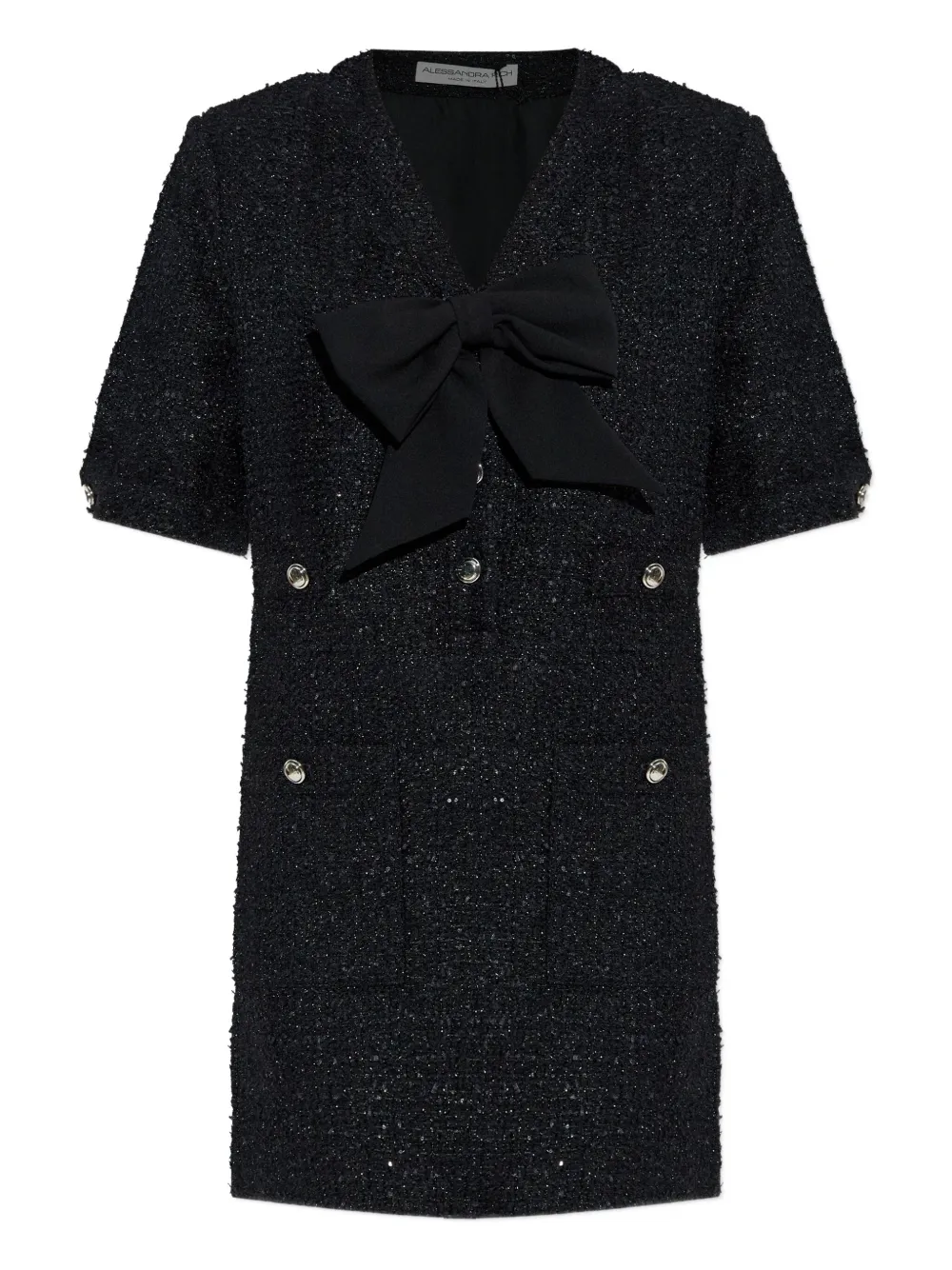 

Твидовое платье с бантом Alessandra Rich, черный