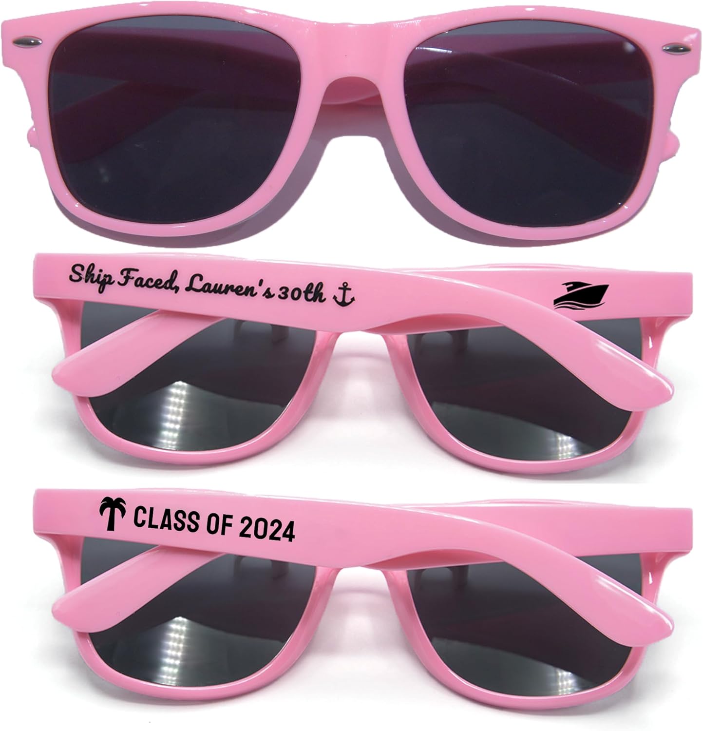 

700 шт. Солнцезащитные очки на заказ, персонализированные сувениры для вечеринок, свадеб, гостей, музыкальных шоу, дней рождения, девичников, подружек невесты, сада, выпускного бала 2024 года (розовые) GZLDGIFTS, Pink