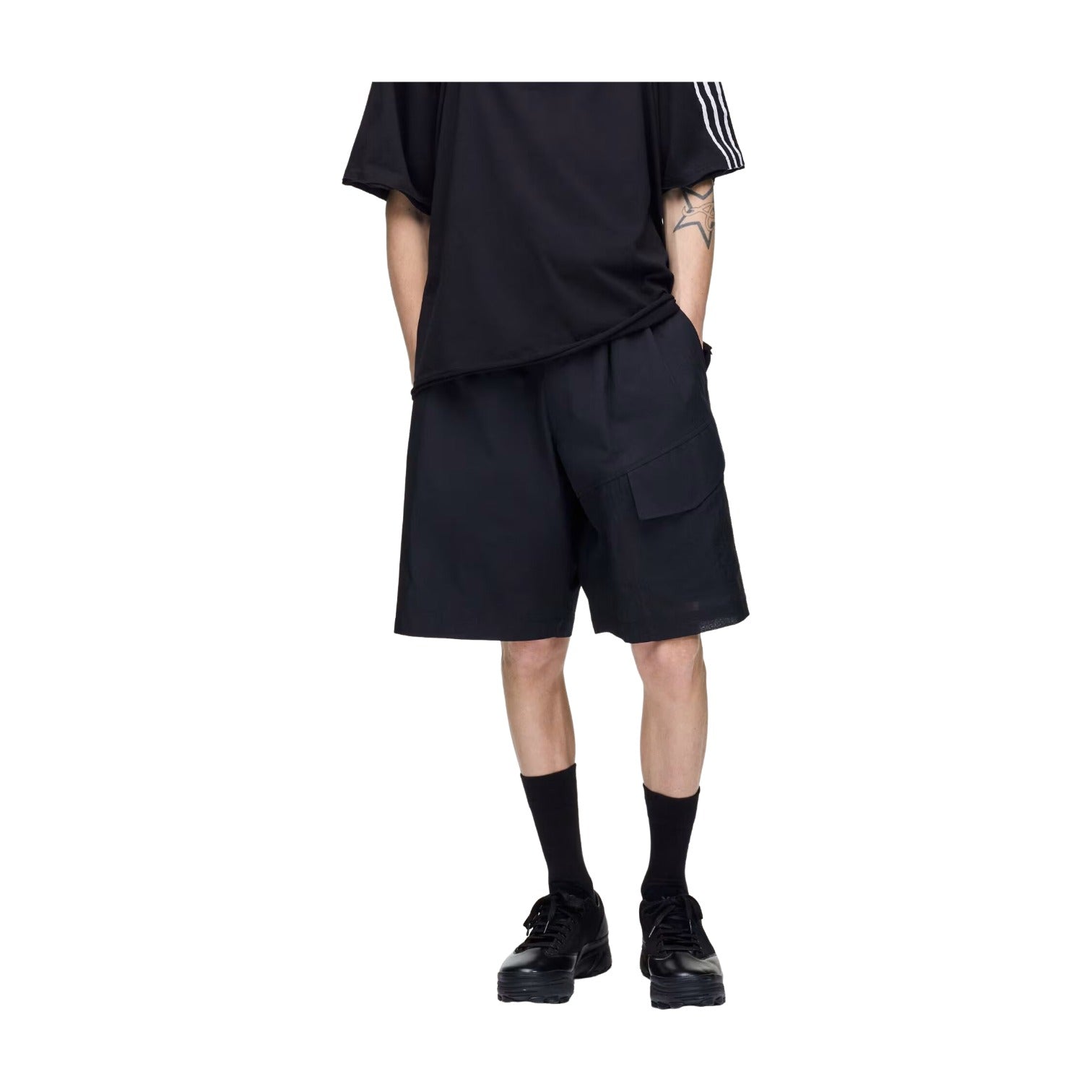Шорты Adidas Y-3 UT Wideleg Shorts 'Black' — фото 4