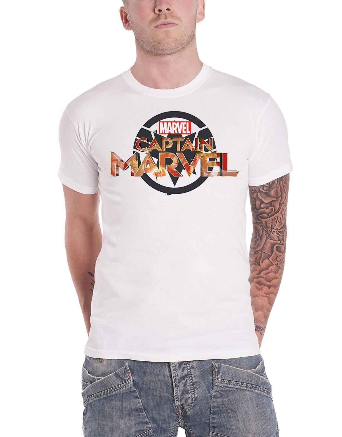

Футболка с гербом Капитана Марвела Marvel, белый