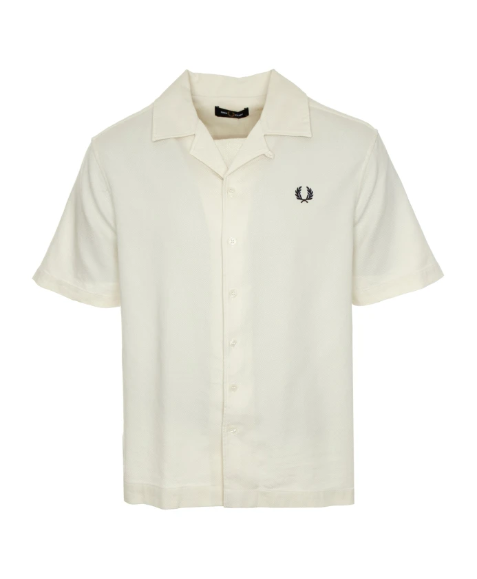 

Рубашка с отложным воротником и текстурой пику Fred Perry, белый