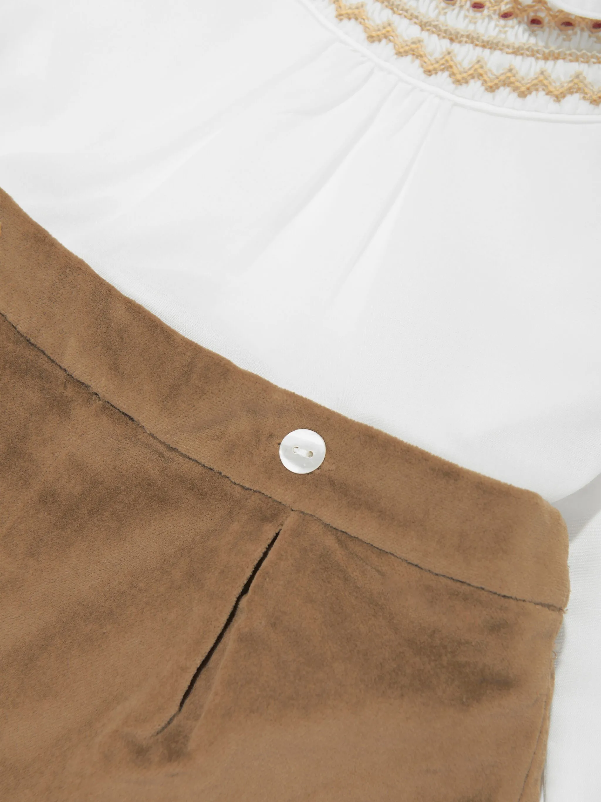 

Комплект шорт с контрастной отделкой Sarah Louise, коричневый