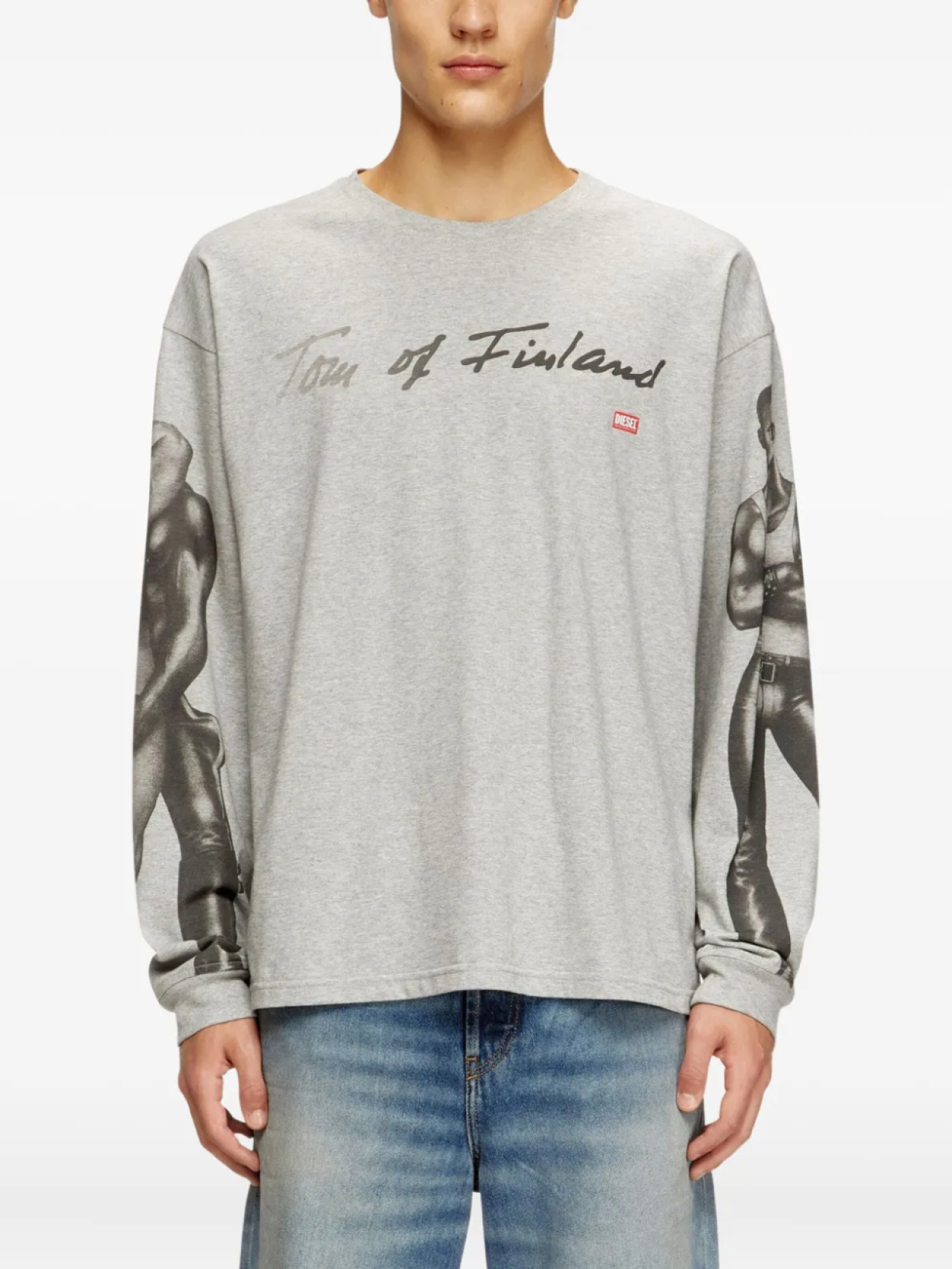 Diesel толстовка Foundation Box из коллаборации с Tom of Finland, серый — фото 4