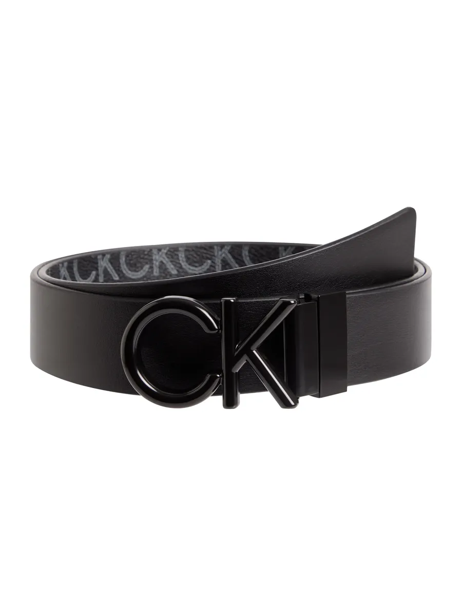 

Двусторонний ремень Calvin Klein "ADJ/REV CK METAL BOMBE MONO 35MM", с пряжкой с логотипом, цвет Ck Black Smooth/Classic Mono