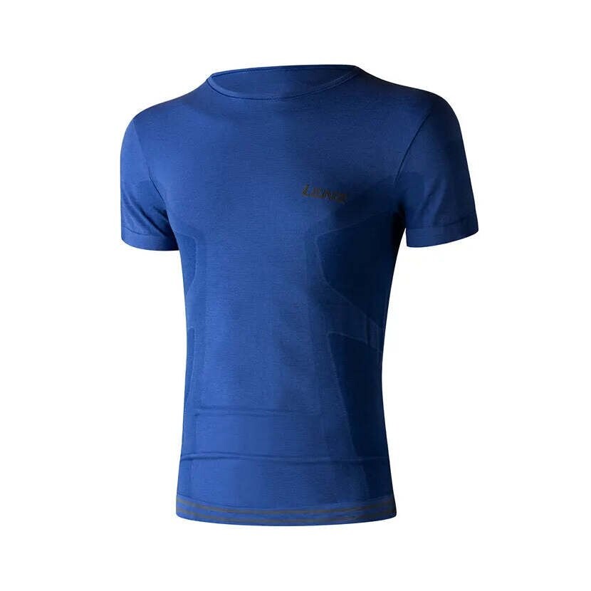 

Базовый слой Lenz Merino 6.0 Round Neck Short, синий