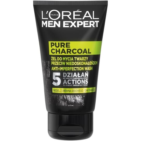 

Гель для умывания лица против несовершенств, 100 мл L'oreal Paris, Men Expert Pure Charcoal, L'oréal Paris