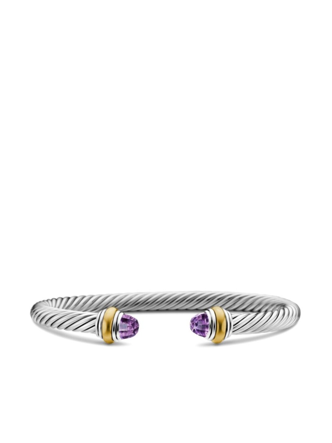 

Браслет Classic Cable с аметистом из желтого золота 14 карат и стерлингового серебра David Yurman, серебряный