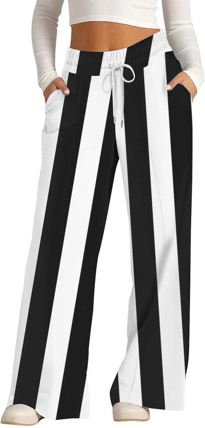 Спортивные брюки широкие, свободные, с завязкой, высокой посадкой, Polyester, Spandex, Aad46-gray