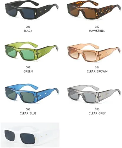 

Модные классические солнцезащитные очки Mi Nail с широкими дужками для женщин, простые, персонализированные, повседневные, в квадратной оправе MTZJH, Clear Grey