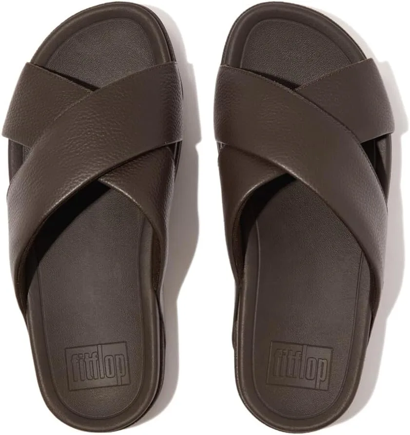 Мужские сандалии и шлепанцы Fitflop Surfer Tumbled Slide, коричневый