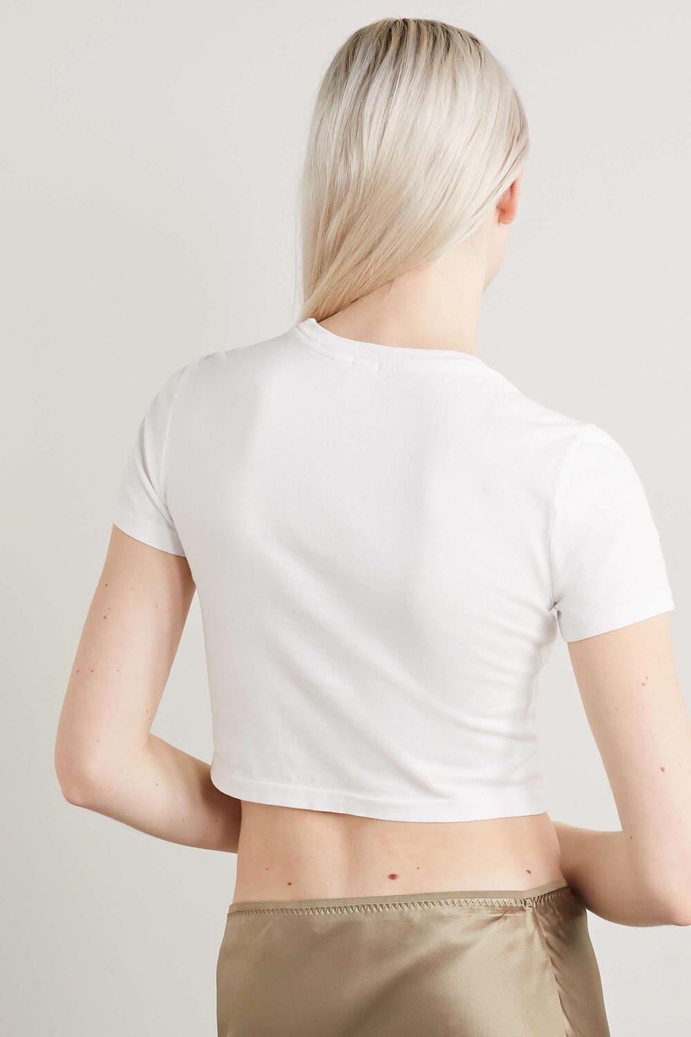 

RE/DONE + Укороченная футболка Hanes из хлопкового джерси, белый