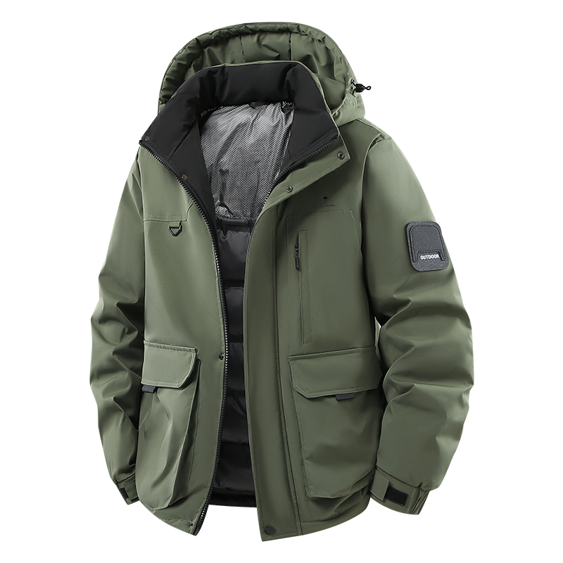 

Пуховик Unisex Hooded Thickened Detachable VanCamel, army зеленый
