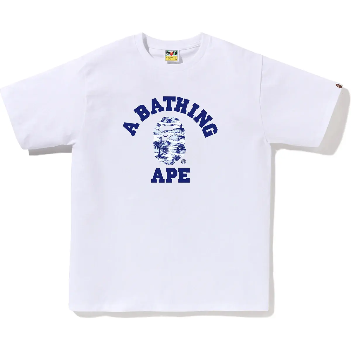 Футболка Bape с камуфляжем пальмовых листьев College Tee A BATHING APE, черный — фото 3