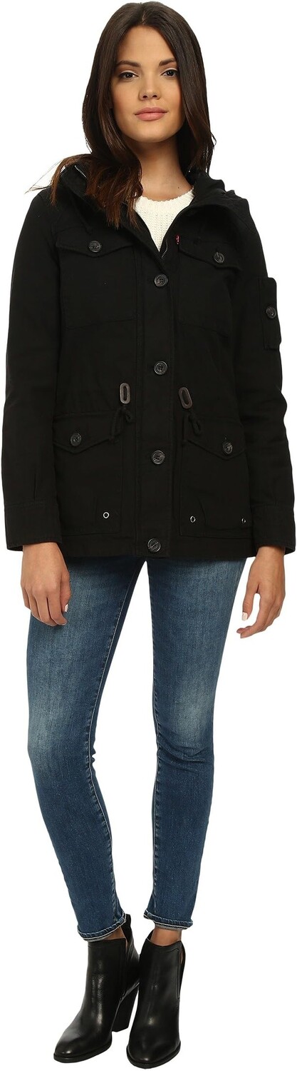 

Куртка Washed Cotton Fashion Four-Pocket Military w/ Hood Levi's, черный