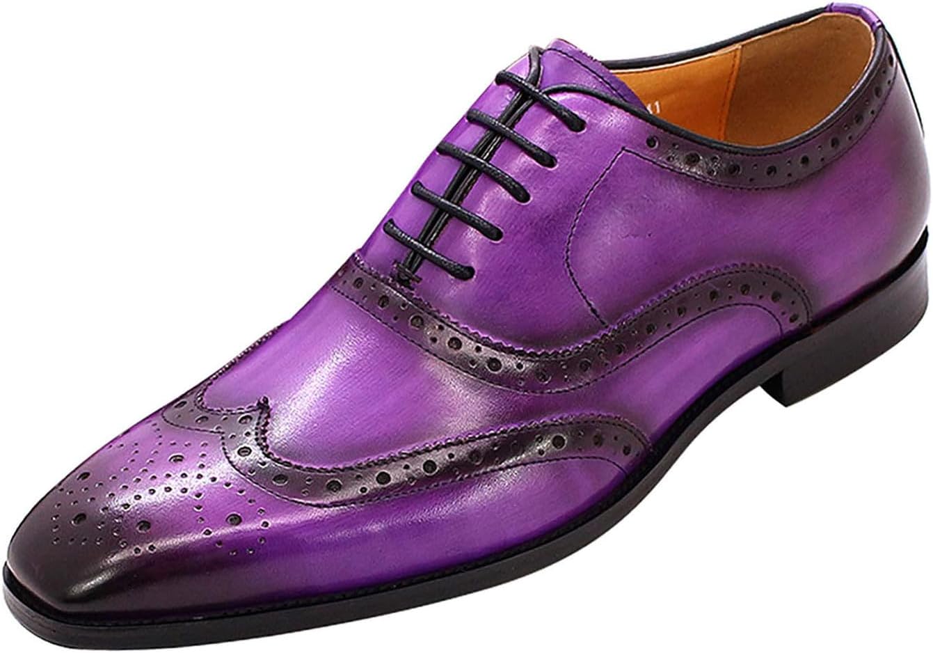 

Мужские оксфорды Santimon, классические туфли с броуговой отделкой, кожаные туфли для костюма, смокинга, свадьбы, бизнеса, повседневной носки и выпускного балла, удобные туфли для мужчин, фиолетовый