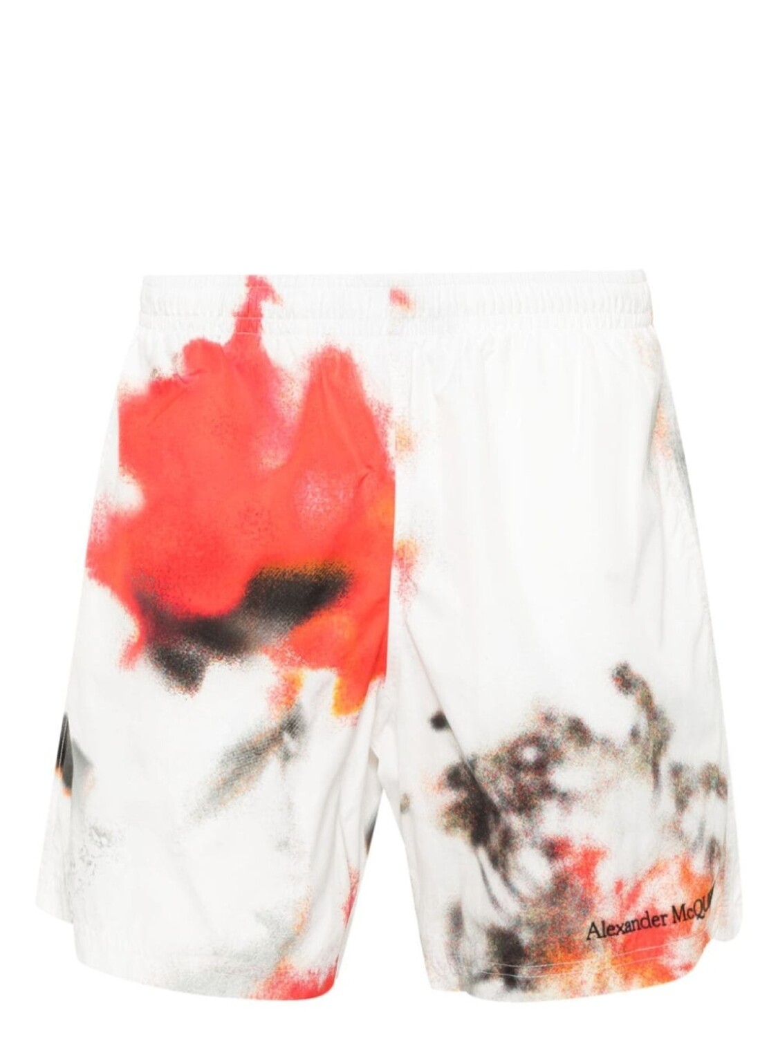 

Alexander McQueen плавки-шорты Obscured Flower, белый