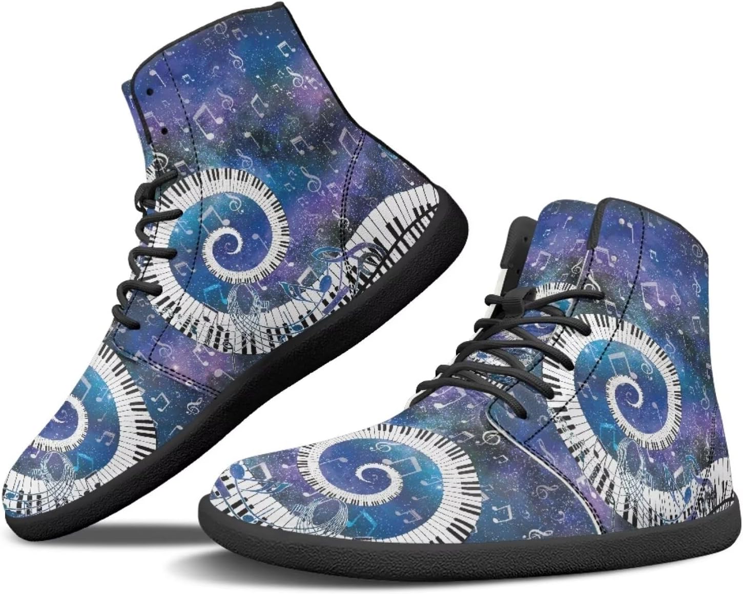 

Женские высокие кеды JoyLamoria с мраморным рисунком, спортивные туфли для ходьбы и тенниса, кожаные минималистичные обувь на шнуровке для улицы, Galaxy Music Piano