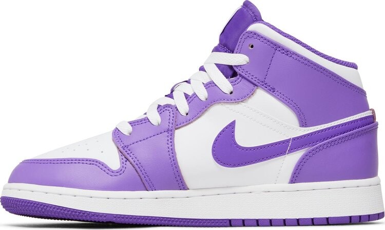 Кроссовки Air Jordan 1 Mid GS 'Purple Venom', фиолетовый — фото 3