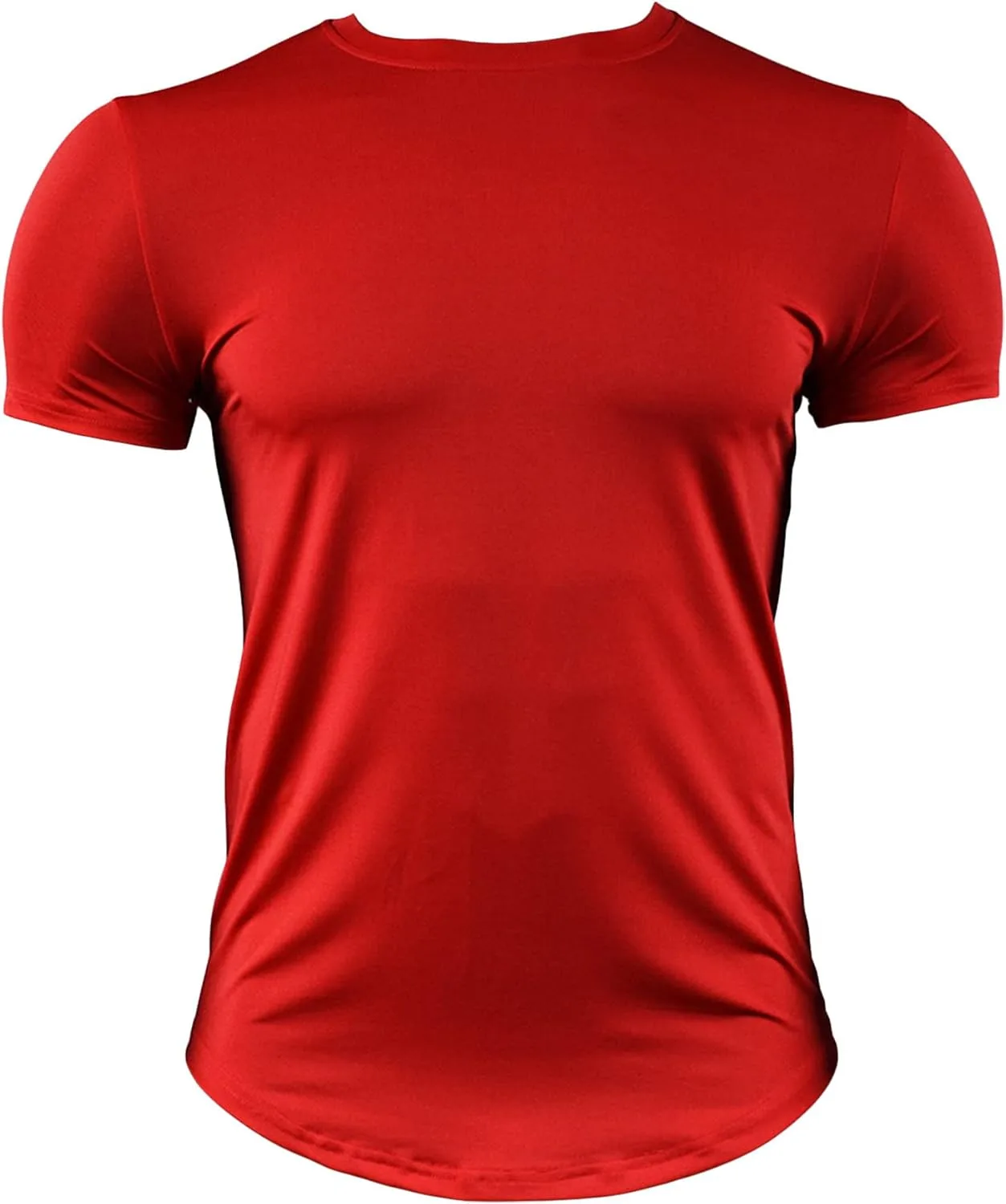 Мужская футболка для тренировок Slim с коротким рукавом Cotton Athletic Running Fitness Tee Curved Hem