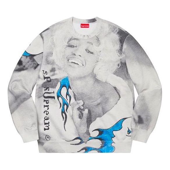 

Свитер naomi crewneck 'white grey blue' Supreme, белый