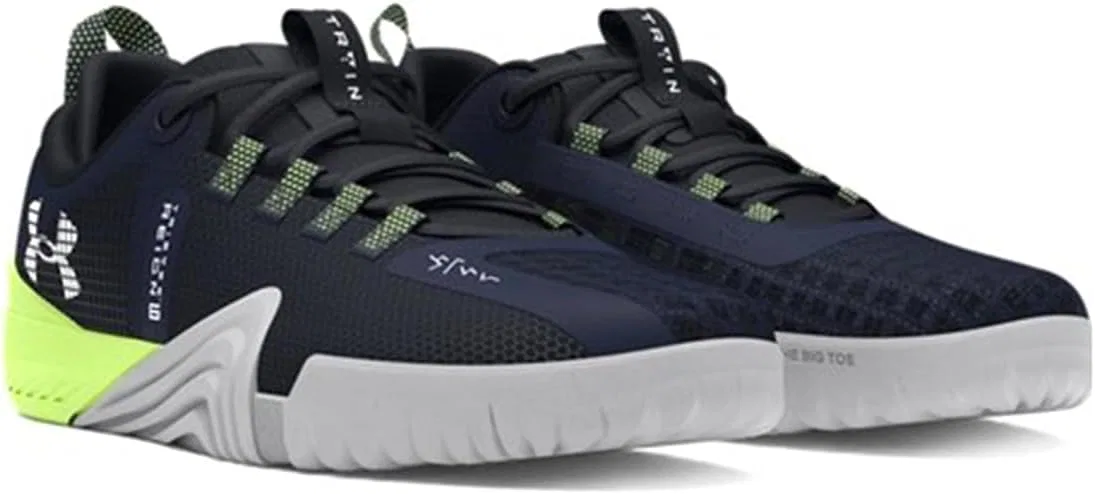 Мужские тренировочные кроссовки Under Armour TriBase Reign 6, Midnight Navy Morph Green White — фото 2