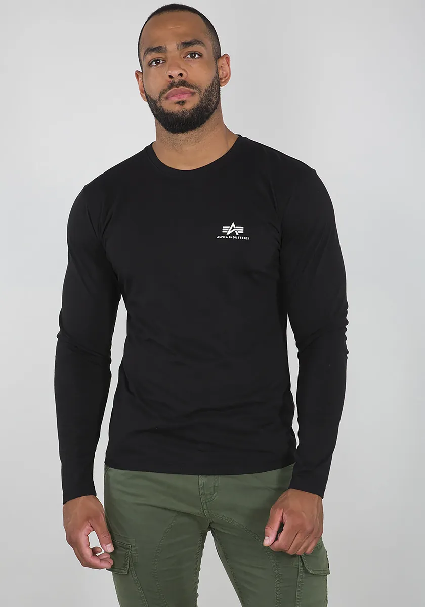 

Рубашка с длинными рукавами Alpha Industries "Basic LS Small Logo", черный
