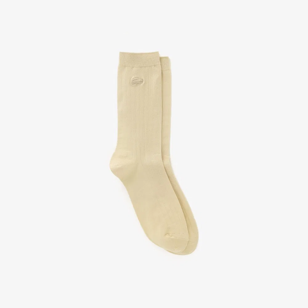 Носки женские Lacoste, шелковистые, хлопок, однотонные
