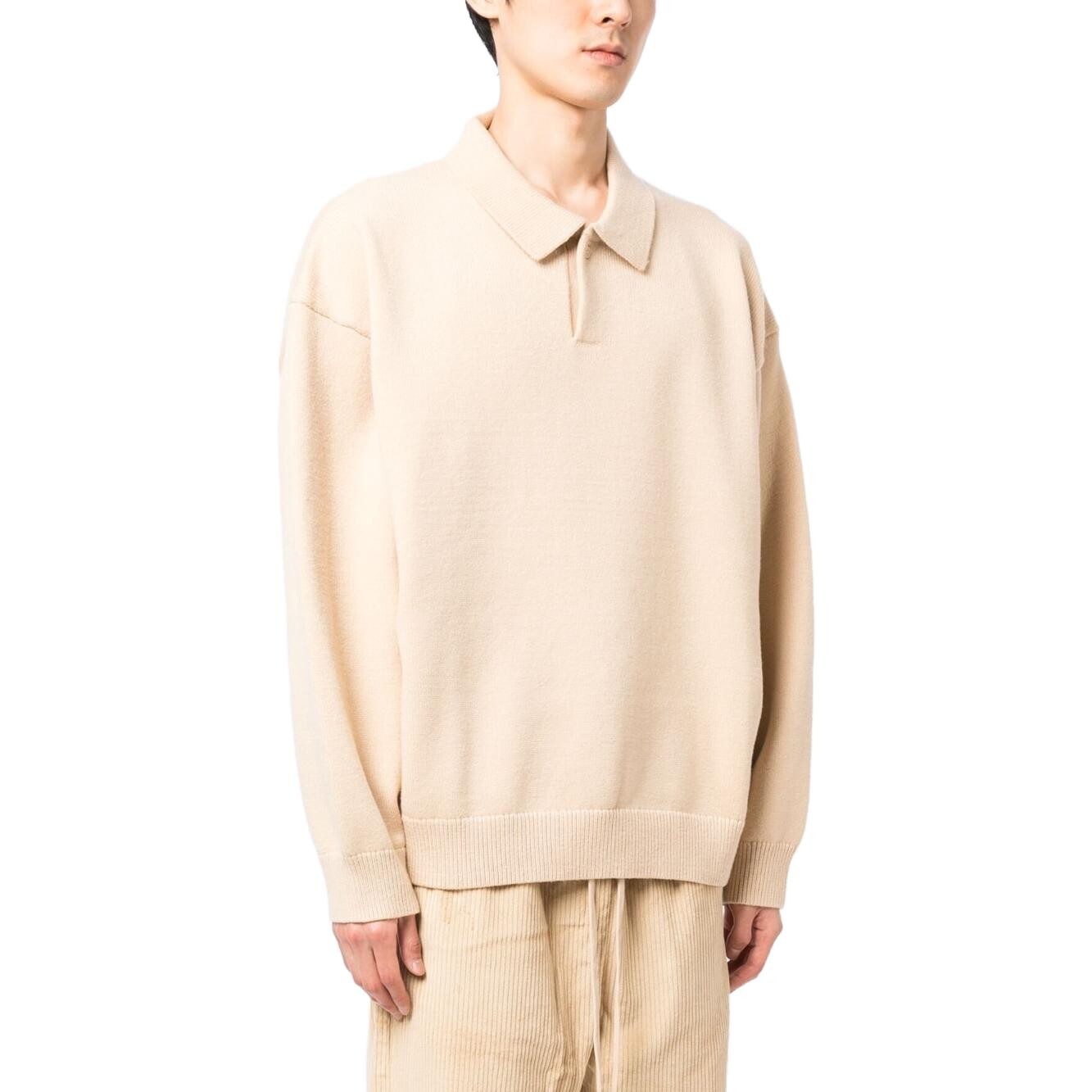 Поло с длинными рукавами Fear Of God Essentials, бежевый — фото 3