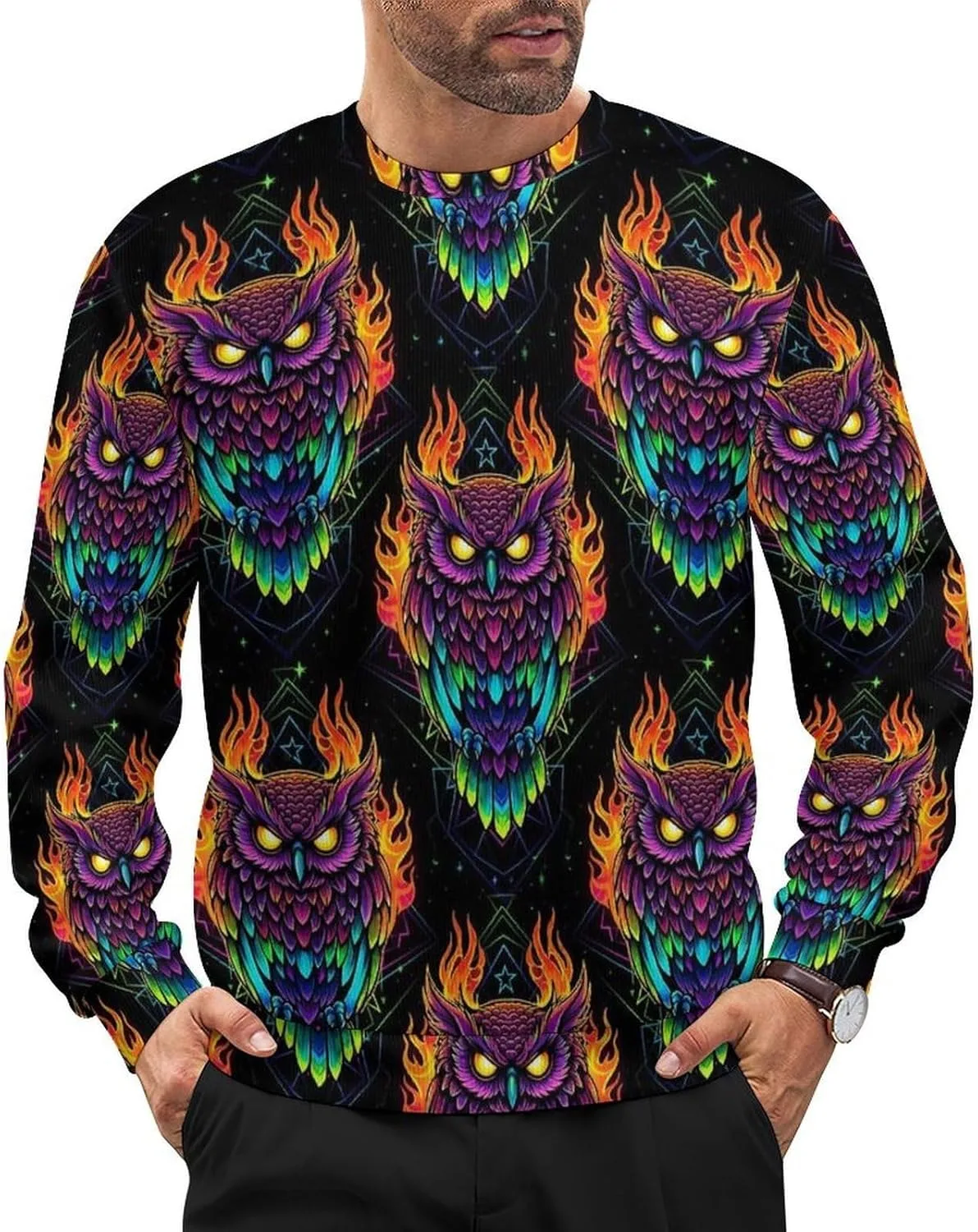 

Мужской свитер с круглым вырезом, легкий, с длинными рукавами SEBNATAL