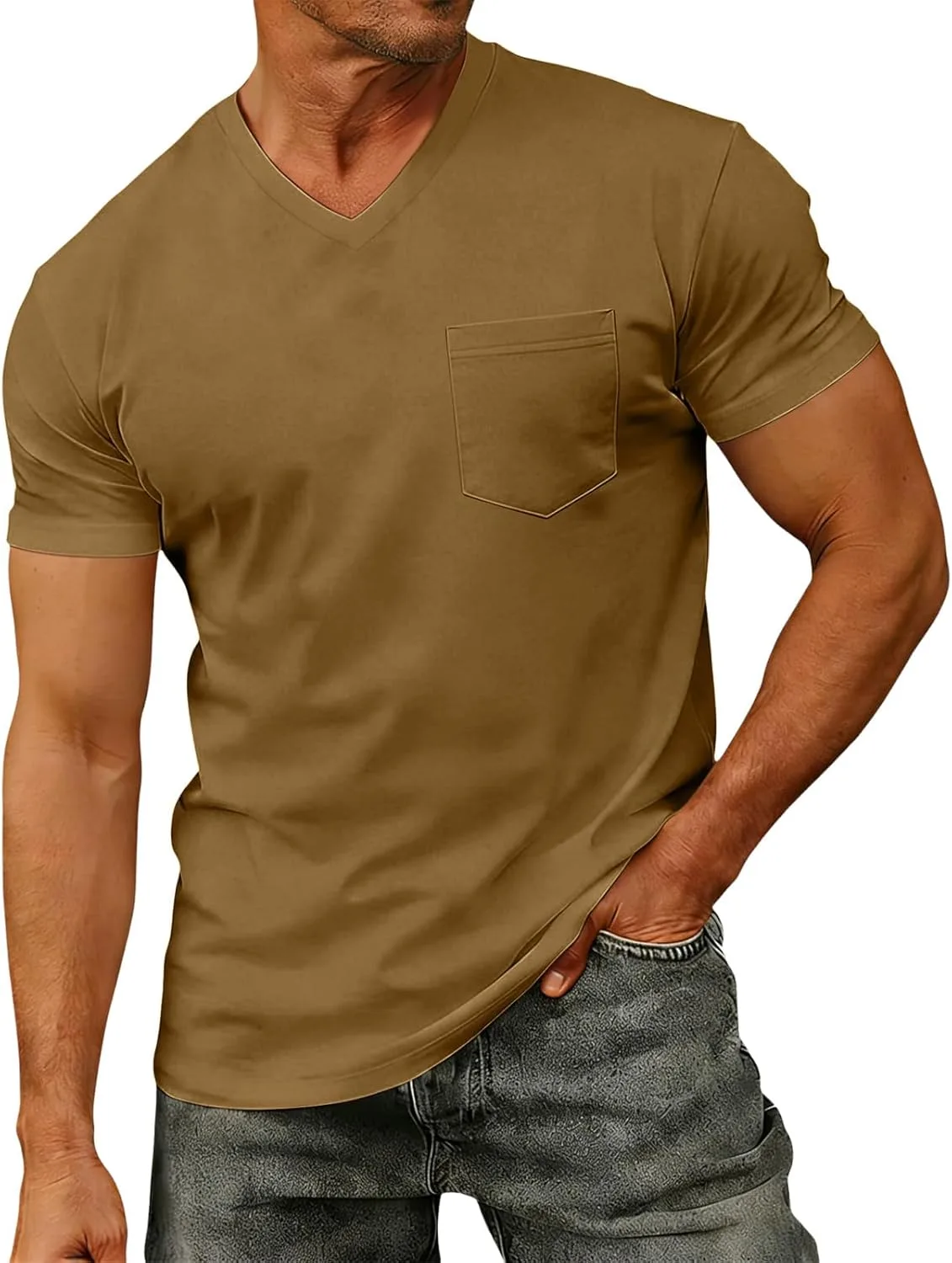 

Футболка V-образным вырезом для мужчин Big and Tall RODYETQQ